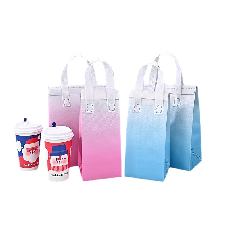 Custom milk tea juice drink insulated carry out to go bags